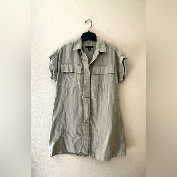 Banana Republic Green Utility Shirtdress - Picture 3 of 11